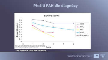 Přežití PAH dle diagnózy